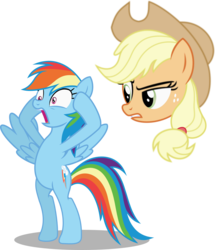 Size: 1718x2000 | Tagged: safe, artist:seahawk270, applejack, rainbow dash, pegasus, pony, g4, grannies gone wild, my little pony: friendship is magic, appleghost, duo, female, floating head, mare, simple background, standing up, transparent background, vector, vision