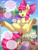 Size: 1000x1333 | Tagged: safe, artist:vavacung, apple bloom, scootaloo, spike, sweetie belle, cat, dragon, earth pony, felyne, pegasus, pony, unicorn, comic:my life as a short dragon, g4, bloom butt, bow, butt, comic, cutie mark crusaders, dock, faint, featureless crotch, frog (hoof), hair bow, hoofbutt, looking at you, male, monster hunter, plot, presenting, underhoof