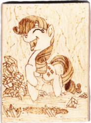 Size: 637x861 | Tagged: safe, artist:malte279, rarity, g4, craft, jewels, pyrography, traditional art