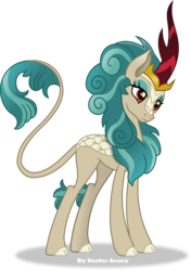 Size: 2902x4118 | Tagged: safe, artist:vector-brony, rain shine, kirin, sounds of silence, cloven hooves, eyeshadow, female, frown, head tilt, lidded eyes, makeup, profile, quadrupedal, queen, scales, simple background, solo, transparent background, vector