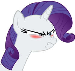 Size: 1250x1183 | Tagged: safe, artist:spellboundcanvas, rarity, pony, g4, the end in friend, angry, blushing, female, simple background, solo, teeth, transparent background, vector