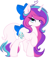 Size: 1684x1984 | Tagged: safe, artist:angelamusic13, oc, oc only, oc:magical melody, pony, unicorn, bow, female, hair bow, mare, simple background, solo, tail bow, transparent background