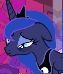 Size: 397x462 | Tagged: safe, screencap, princess luna, alicorn, pony, a royal problem, g4, animated, bags under eyes, canterlot, canterlot castle, cropped, exhausted, eyes closed, female, floppy ears, gif, mare, raised hoof, sleepy, tired, yawn