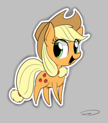 Size: 1961x2231 | Tagged: safe, artist:taurson, applejack, earth pony, pony, g4, cowboy hat, cute, female, gray background, hat, jackabetes, mare, simple background, smiling, solo, stetson
