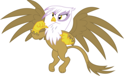 Size: 3168x1941 | Tagged: safe, artist:tourniquetmuffin, gilda, griffon, g4, griffon the brush off, female, flying, pointing at self, simple background, solo, spread wings, transparent background, vector, wings