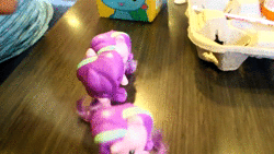 Size: 640x360 | Tagged: safe, starlight glimmer, g4, animated, cutie mark crew, happy meal, irl, majestic as fuck, mcdonald's, mcdonald's happy meal toys, multeity, photo, recording, sound, spanish, starlight cluster, toy, webm