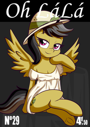 Size: 930x1311 | Tagged: safe, artist:anibaruthecat, daring do, pegasus, pony, semi-anthro, g4, back to the future, clothes, crossover, female, magazine cover, mare, smiling, solo, underhoof