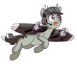 Size: 1590x1348 | Tagged: safe, artist:anibaruthecat, oc, oc only, oc:dorn, original species, plane pony, pony, female, mare, open mouth, plane, simple background, solo, transparent background