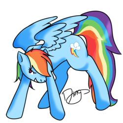 Size: 500x500 | Tagged: safe, artist:dingo-blue, rainbow dash, pony, g4, female, simple background, solo, transparent background