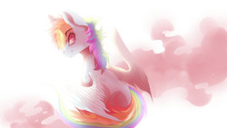 Size: 1024x576 | Tagged: safe, artist:pprinceran, rainbow dash, pony, g4, backlighting, cloud, female, solo