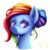 Size: 2200x2200 | Tagged: safe, artist:lordvaltasar, rainbow dash, pony, g4, alternate hairstyle, bust, female, high res, lidded eyes, portrait, shy, simple background, solo, transparent background