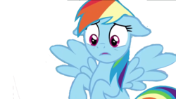 Size: 2048x1154 | Tagged: safe, artist:starfantasy14, edit, edited screencap, screencap, rainbow dash, pony, g4, background removed, female, floppy ears, not a vector, shocked, simple background, solo, transparent background