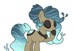 Size: 1024x708 | Tagged: safe, artist:mintoria, oc, oc only, original species, pond pony, base used, eyes closed, female, simple background, solo, transparent background
