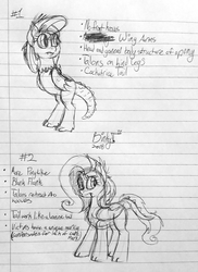 Size: 1829x2507 | Tagged: safe, artist:binkyt11, derpibooru exclusive, fluttershy, cockatrice, cockatrice pony, monster pony, original species, g4, bipedal, concept art, fangs, female, fluttercock, lined paper, looking back, majestic as fuck, mare, monochrome, pen drawing, solo, species swap, traditional art, wing arms