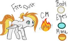 Size: 982x545 | Tagged: safe, artist:cashbott, oc, oc only, oc:fire dust, pony, cosmicverse, offspring, parent:fire streak, parent:lightning dust, parents:lightningstreak, simple background, solo, transparent background