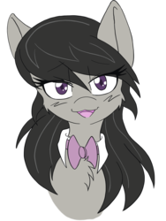 Size: 3024x4032 | Tagged: safe, artist:steelsoul, octavia melody, earth pony, pony, g4, bedroom eyes, bowtie, bust, chest fluff, cute, female, looking at you, simple background, solo, transparent background