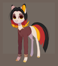 Size: 1788x2027 | Tagged: safe, artist:sarkarozka, oc, oc only, oc:germann, earth pony, pony, ambiguous gender, clothes, germany, looking at you, nation ponies, ponified, shirt, simple background, solo