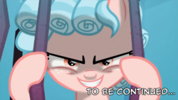 Size: 1920x1080 | Tagged: safe, edit, edited screencap, screencap, cozy glow, pegasus, pony, g4, school raze, cell, cliffhanger, evil grin, female, filly, grin, implied lord tirek, offscreen character, smiling, tartarus, to be continued, underlighting, wanna be friends?