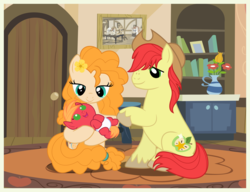 Size: 6500x5000 | Tagged: safe, artist:mundschenk85, big macintosh, bright mac, pear butter, pony, g4, absurd resolution, baby, baby macintosh, baby pony, cute, family, father and son, female, like father like son, like mother like son, like parent like child, macabetes, male, mother and son, ship:brightbutter, shipping, show accurate, straight, vector, weapons-grade cute