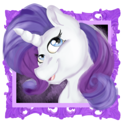 Size: 3000x3000 | Tagged: safe, artist:euspuche, rarity, pony, unicorn, g4, bust, high res, looking at you, portrait, pose, smiling