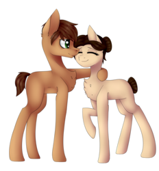 Size: 2278x2450 | Tagged: safe, artist:kremciakay, oc, oc only, pony, art trade, digital art, duo, female, high res, male, mare, simple background, stallion, transparent background