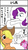 Size: 480x847 | Tagged: safe, artist:baigak, applejack, pinkie pie, rarity, earth pony, pony, unicorn, g4, applejack's hat, comic, cowboy hat, dialogue, hat, japanese, nervous, open mouth, speech bubble, sweat, translation request