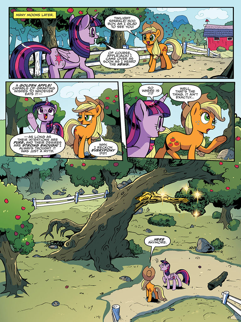 #1796789 - safe, artist:pencils, official comic, applejack, twilight ...
