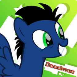 Size: 3208x3208 | Tagged: safe, artist:potato22, oc, oc only, oc:deadman, pony, abstract background, bust, high res, simple background, solo