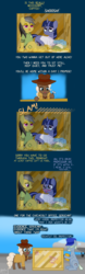 Size: 1500x4818 | Tagged: safe, artist:phallen1, daring do, pinkie pie, twilight sparkle, oc, oc:inspector coffee bean, oc:midnight oil (daringverse), pony, unicorn, g4, alternate universe, atg 2018, blushing, canon x oc, clothes, comic, crate, daringverse, glasses, hat, necktie, newbie artist training grounds, overcoat, shipper on deck, shipping, unicorn twilight