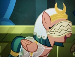 Size: 4032x3024 | Tagged: safe, screencap, somnambula, pony, daring done?, g4, blindfold, female, solo