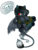 Size: 768x1024 | Tagged: safe, artist:loyaldis, oc, oc only, oc:pandie, pegasus, pony, chibi, cute, dewclaw, female, mare, pagedoll, pictogram, pillow, red eyes, simple background, skull, skull and crossbones, transparent background