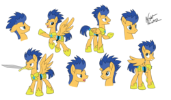 Size: 4021x2361 | Tagged: safe, artist:icicle-niceicle-1517, artist:nightpaint12, color edit, edit, flash sentry, pegasus, pony, g4, angry, armor, bust, clothes, colored, flying, male, mouth hold, open mouth, pose, sad, shoes, signature, simple background, smiling, solo, stallion, sword, transparent background, weapon