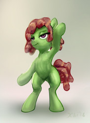 Size: 1377x1880 | Tagged: safe, artist:xbi, tree hugger, earth pony, pony, g4, armpits, bipedal, contrapposto, female, solo, standing