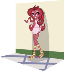 Size: 1024x1135 | Tagged: safe, artist:mlp-trailgrazer, oc, oc only, oc:mezma, equestria girls, g4, clothes, feet, female, looking at you, simple background, smiling, solo, transparent background