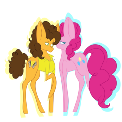 Size: 1024x1024 | Tagged: safe, artist:hestiay, cheese sandwich, pinkie pie, g4, female, male, ship:cheesepie, shipping, simple background, transparent background