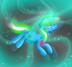 Size: 736x683 | Tagged: safe, artist:midnight sparcake, oc, oc only, oc:igames, pony, crying, magic, solo