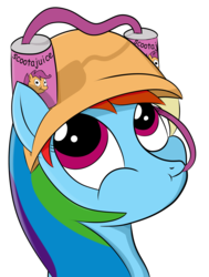 Size: 2500x3300 | Tagged: safe, artist:tazool, rainbow dash, scootaloo, pegasus, pony, g4, bust, cute, drink, drinking, drinking hat, eyelashes, female, happy, hat, high res, looking up, mare, portrait, scootajuice, simple background, simple shading, smiling, soda, solo, transparent background