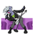 Size: 1240x1257 | Tagged: safe, artist:siden, limestone pie, earth pony, anthro, plantigrade anthro, ultimare universe, g4, abstract background, alternate universe, boots, clothes, ear piercing, electric guitar, face paint, female, fingerless gloves, flying v, gloves, guitar, heavy metal, jacket, leather jacket, microphone, microphone stand, musical instrument, nose piercing, piercing, punk, punk rock, rock (music), shoes, solo, tube top