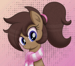 Size: 3000x2677 | Tagged: safe, artist:rainbownspeedash, oc, oc only, oc:ruby, oc:ruby big heart, earth pony, pony, clothes, female, high res, looking at you, mare, scarf, simple background, smiling, vector