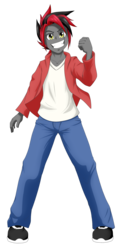 Size: 1233x2585 | Tagged: safe, artist:discorded-joker, oc, oc only, oc:calaver, equestria girls, g4, clothes, equestria girls-ified, male, pants, shoes, simple background, sneakers, solo, transparent background