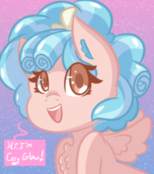 Size: 741x838 | Tagged: safe, artist:mocaangel, cozy glow, pegasus, pony, g4, chest fluff, colored pupils, cozybetes, cute, dialogue, ear fluff, evil, female, filly, looking at you, mare, pure concentrated unfiltered evil of the utmost potency, pure unfiltered evil, solo, speech bubble