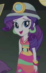 Size: 334x530 | Tagged: safe, screencap, rarity, equestria girls, g4, happily ever after party, my little pony equestria girls: better together, beautiful, clothes, costume, cropped, cute, ear piercing, earring, helmet, jewelry, mining helmet, piercing, raribetes, selfie soot, smiling