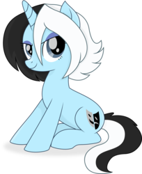 Size: 9989x12270 | Tagged: safe, artist:cirillaq, oc, oc only, oc:silver duality, pony, unicorn, absurd resolution, female, mare, simple background, sitting, solo, transparent background, vector
