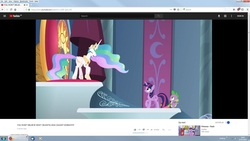 Size: 1920x1080 | Tagged: safe, artist:geodesicdragon, edit, edited screencap, screencap, princess celestia, spike, twilight sparkle, alicorn, pony, g4, horse play, clickbait, prancelestia, twilight sparkle (alicorn), youtube