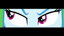Size: 1280x720 | Tagged: safe, screencap, rainbow dash, human, equestria girls, g4, happily ever after party, happily ever after party: rainbow dash, my little pony equestria girls: better together, close-up, eye, eyes, female, letterboxing, solo