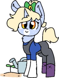 Size: 363x475 | Tagged: safe, artist:nootaz, oc, oc only, oc:nootaz, pony, simple background, solo, transparent background, watering can