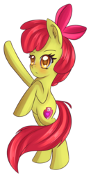 Size: 1011x1931 | Tagged: safe, artist:brok-enwings, apple bloom, earth pony, pony, g4, female, filly, rearing, simple background, solo, transparent background