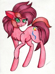 Size: 2451x3301 | Tagged: safe, artist:luxiwind, oc, oc only, oc:dawn sting, earth pony, pony, female, high res, mare, solo, traditional art