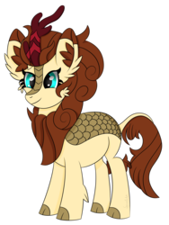 Size: 3496x4641 | Tagged: safe, artist:keksiarts, oc, oc only, oc:hazel dust, kirin, g4, sounds of silence, beard, blue eyes, brown mane, clip studio paint, cute, digital art, facial hair, fluffy, simple background, solo, transparent background