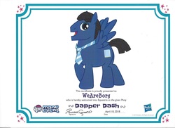 Size: 1600x1163 | Tagged: safe, oc, oc only, oc:dapper dash, oc:weareborg, pegasus, pony, certificate, necktie, solo, weareborg